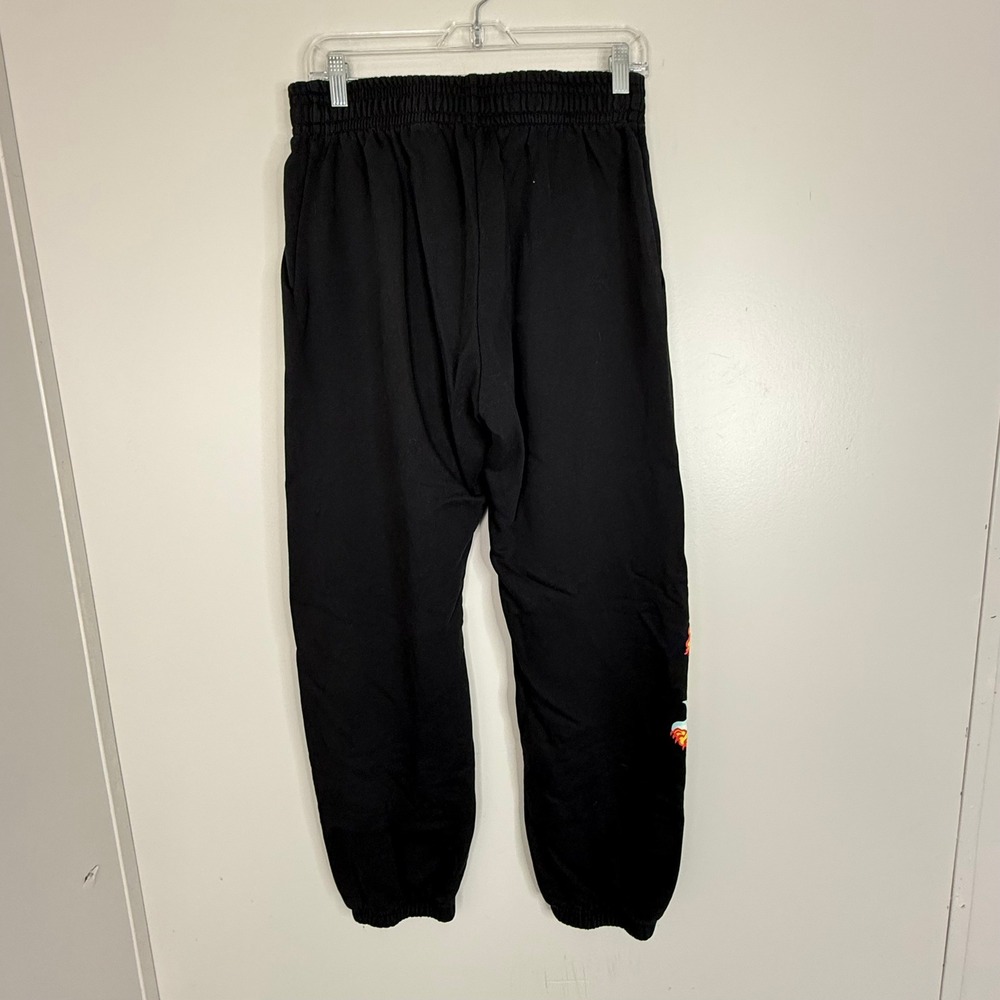 Badwood Sweatpants Mens L Los Angeles Flame Tiger Graphic Joggers Black Street - Picture 5 of 7